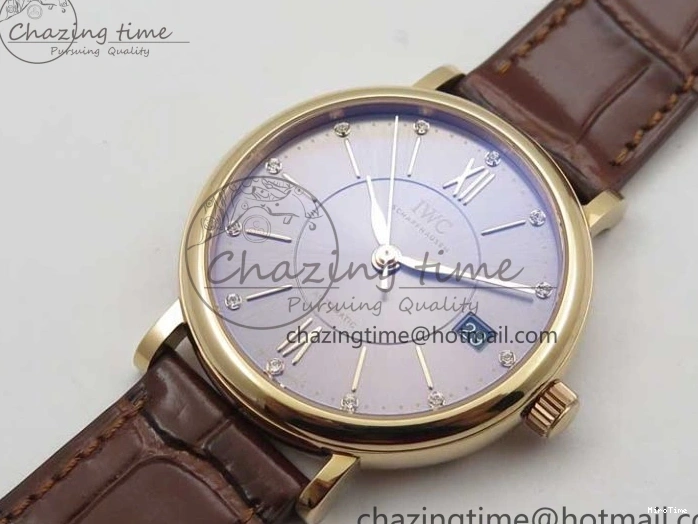 MIROTIME 0429 Portofino 37mm RG V7F 1:1 Best Edition Gray Dial on Deep Brown Leather Strap A SunProtective 7090